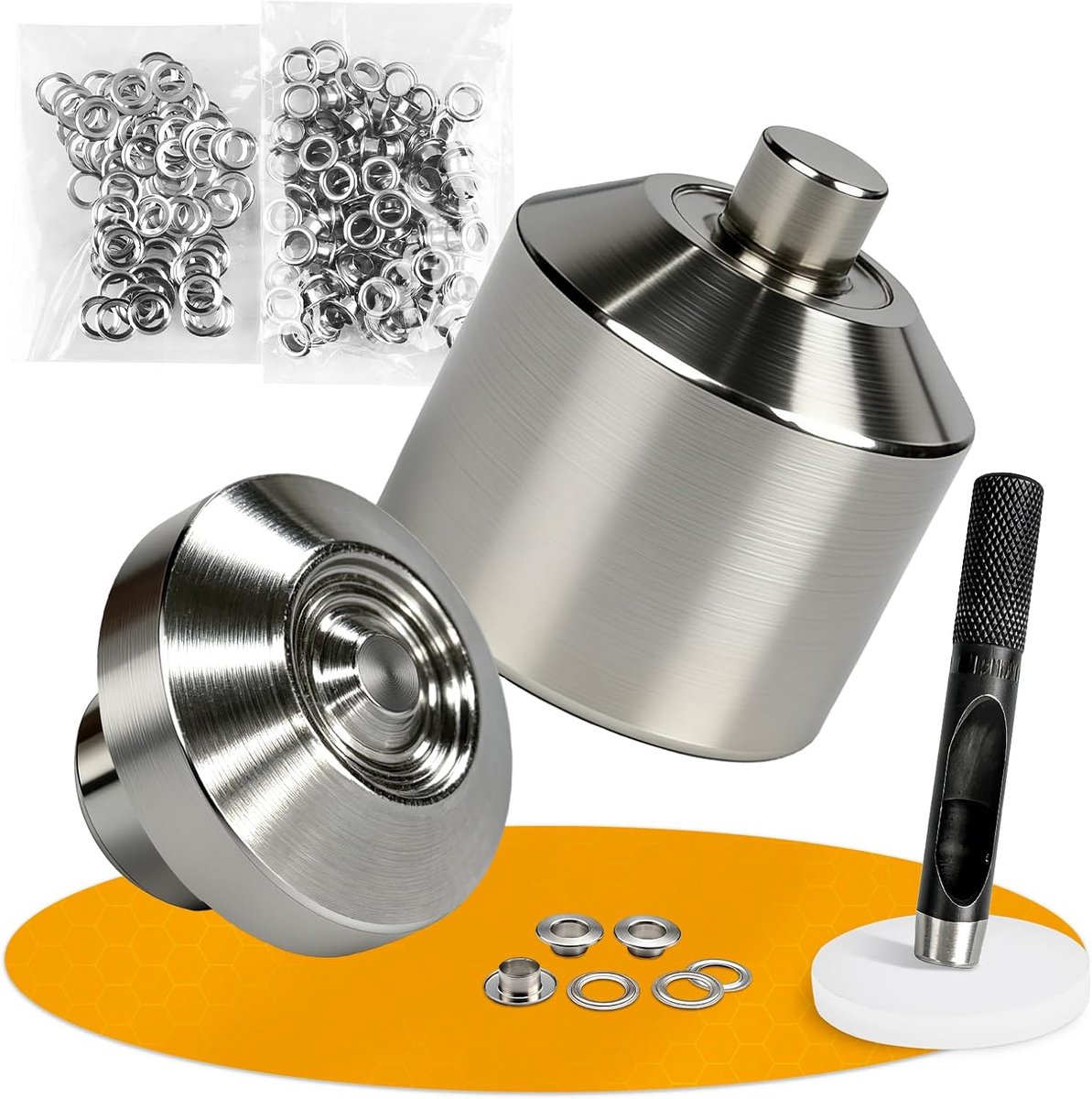 ponskop 6 mm voor oogtang, magnetische ponskop met verwisselbaar inzetstuk, accessoires voor oogjesset, geschikt voor dekzeilen, stoffen, leer, papier, zonder oogtang