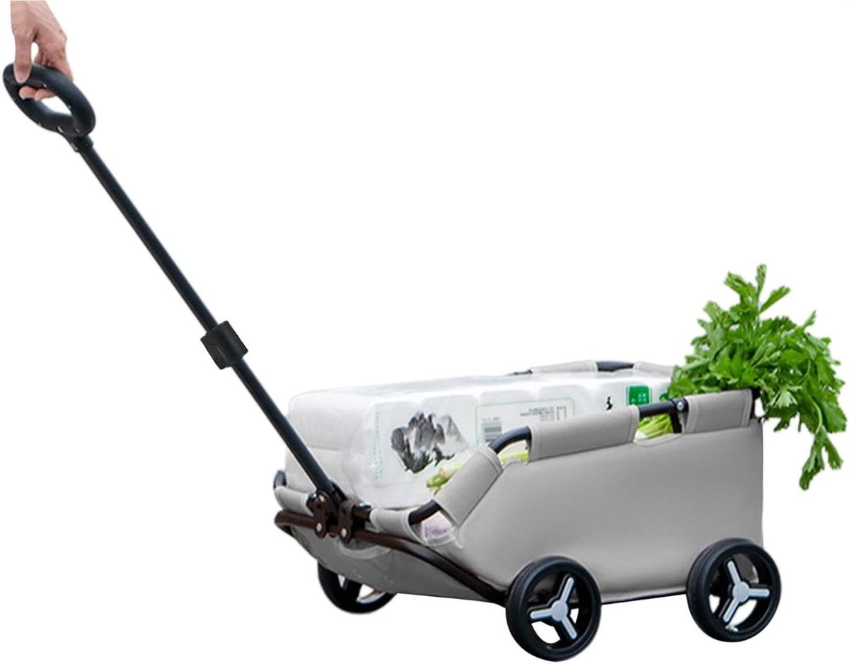 Huisdieren Buggy - Hondenwagen Transport - Reizen met Huisdier - Eenvoudig Inklapbaar - 58 x 41 x 16 cm - Grijs