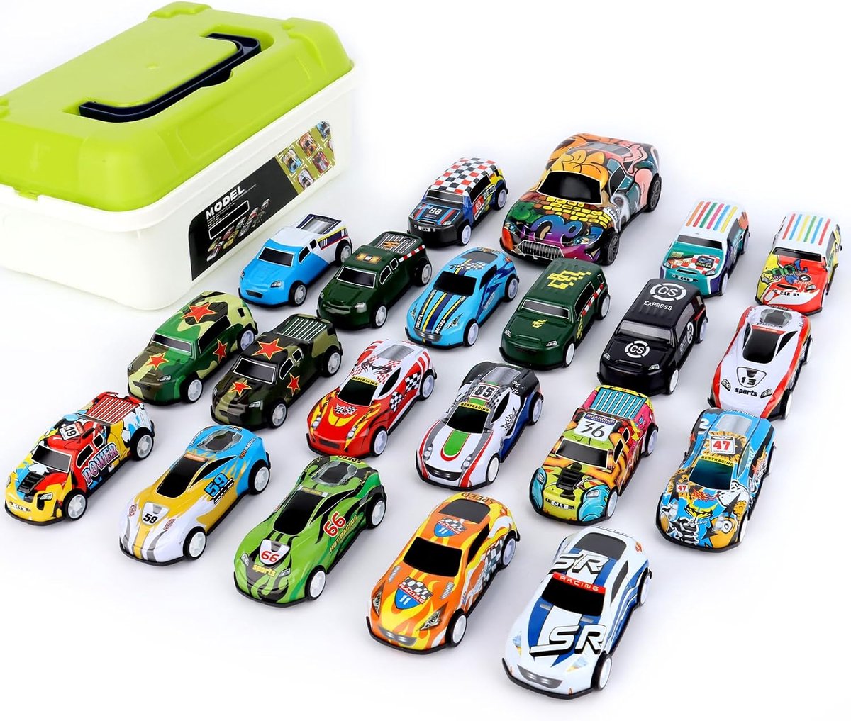 Matchbox autoset 21 stuks - mini-autospeelgoed - opwindauto's - perfect voor kinderen - ShopVlot