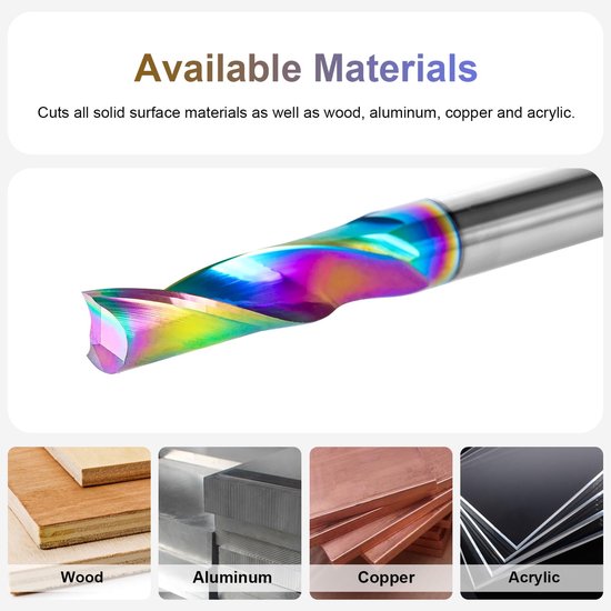 Alu Frezen 6 mm Schacht Einschneider VHM Hardmetalen Frees Aluminium 22 mm Snijlengte met DLC Coating CNC Frees Voor Bovenfrees Houtfrees Voor Aluminium, Acryl, Messing — afbeelding 3