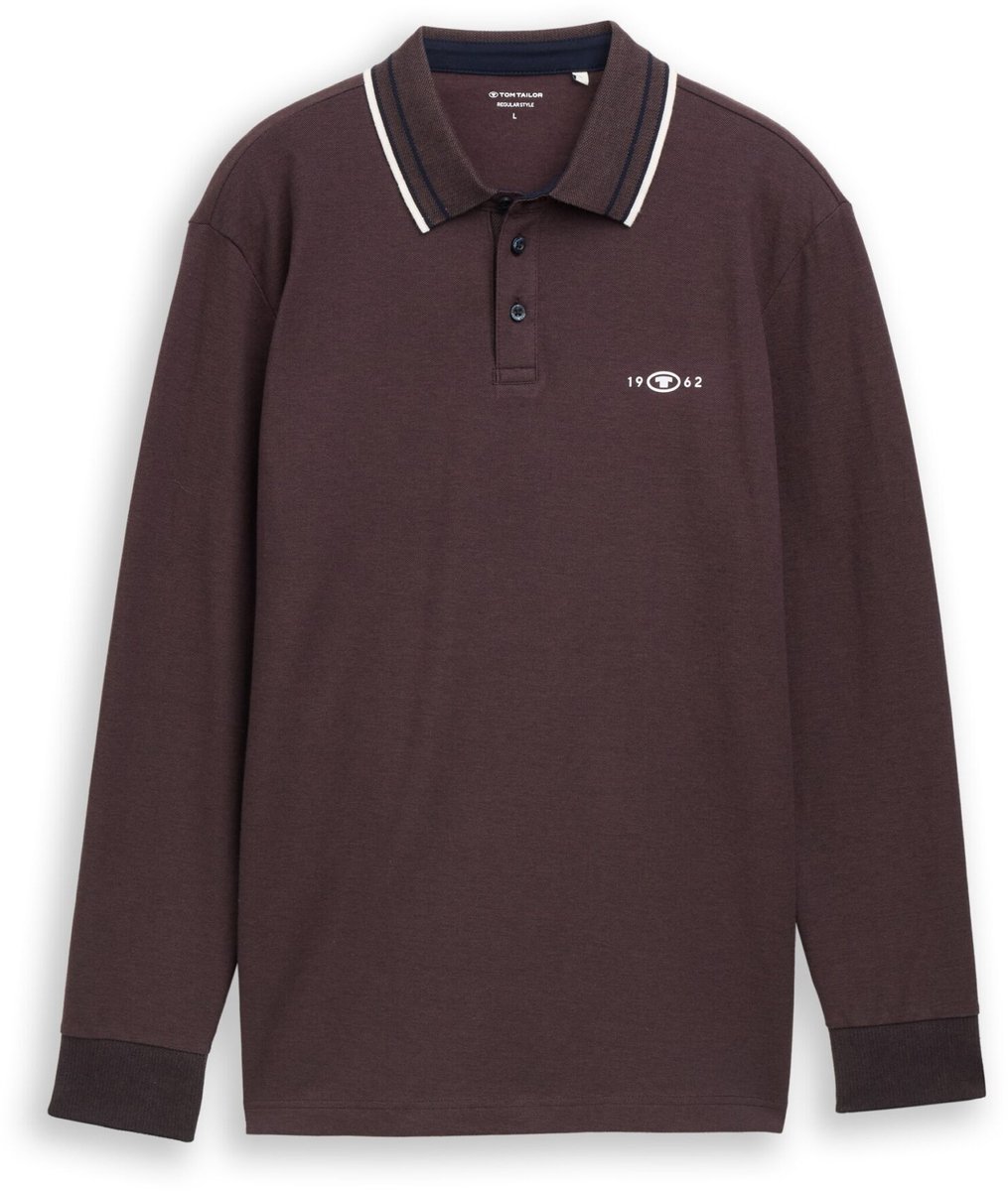 Tom Tailor - Heren polo - Maat S - Mannen - Bruin - katoen
