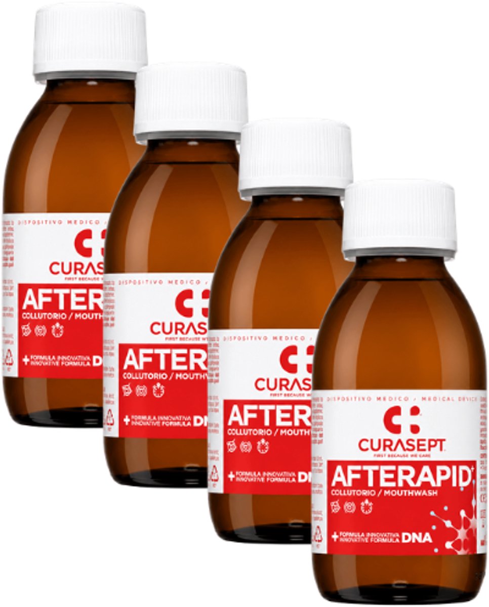 4x Curasept AfteRapid Mondwater - 125 ml - Bij Aften & Mondzweertjes