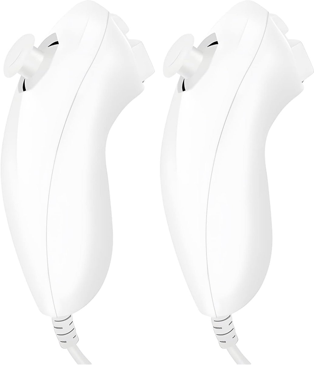 2 stuks Nunchukcontrollers voor Wii U Video Gamepad, rechts Nunchaku met Motion Plus, reservecompatibel
