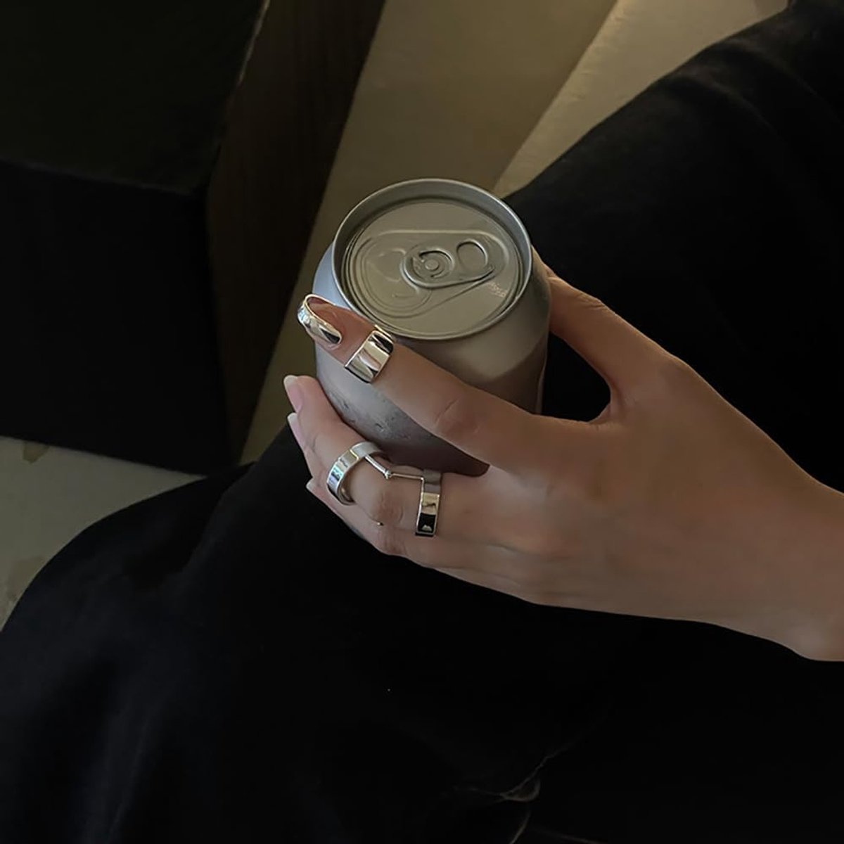 Gepersonaliseerde Dubbel Scharnierende Loop Activiteitsringen voor Vrouwen Meisjes Mannen Punk Gotisch Statement Knokkel Gewricht Flexibel Buigende Stapelbare Middelste Tial Vingerringen Mode