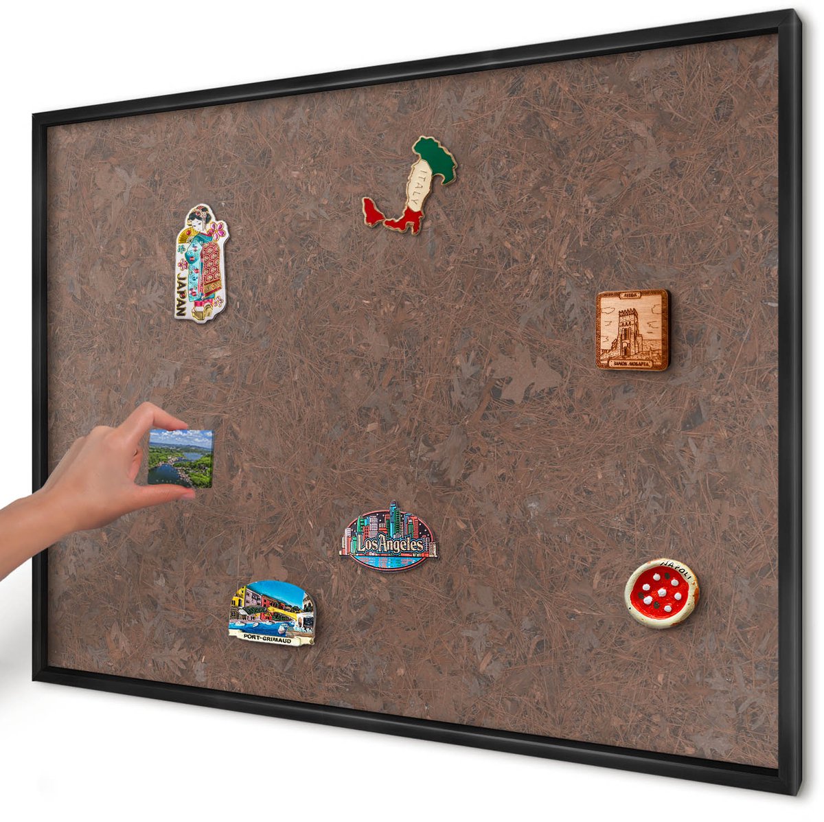 Artprintcave Bruin Magneetbord mit Zwart Frame - 100x70 cm - Herfsttapijt Magnetisch Bord Voor Magneten - Rustiek Bord Voor Magneten - Natuur