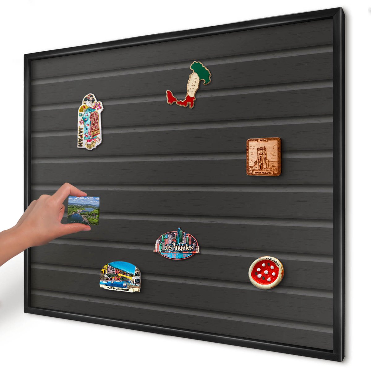 Artprintcave Zwart Magneetbord mit Zwart Frame - 80x60 cm - Paneeltextuur Magnetische Organizer - Modern Bord Voor Magneten - Texturen