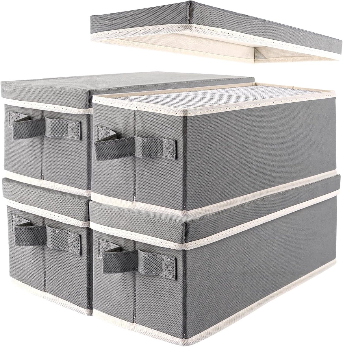 4 stuks cd-opbergdoos, cd-hoesje, 36 x 16 x 14 cm, houder voor 30 cd's in volledige juwelenhoesjes, 60 cd's in slanke hoezen en 165 cd's in cd-hoesjes