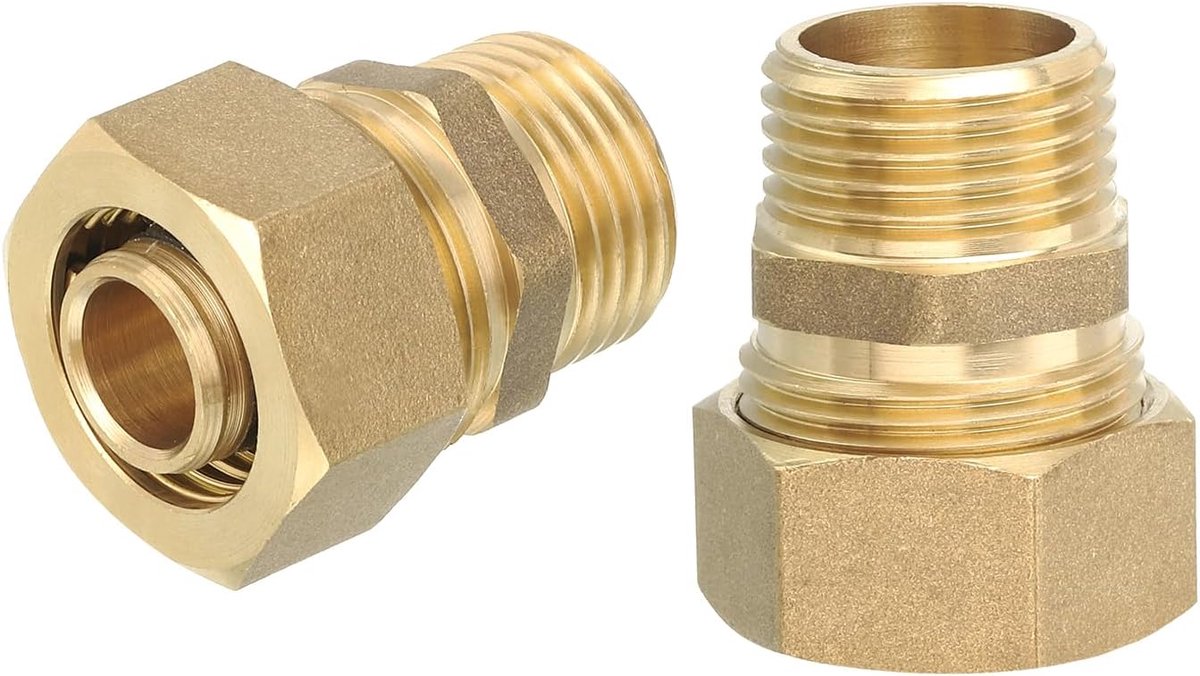 4 stuks messing compressie buisschroefverbinding 18 mm buis OD x G1/2 mannelijke rechte koppeling adapter koppeling fittingen