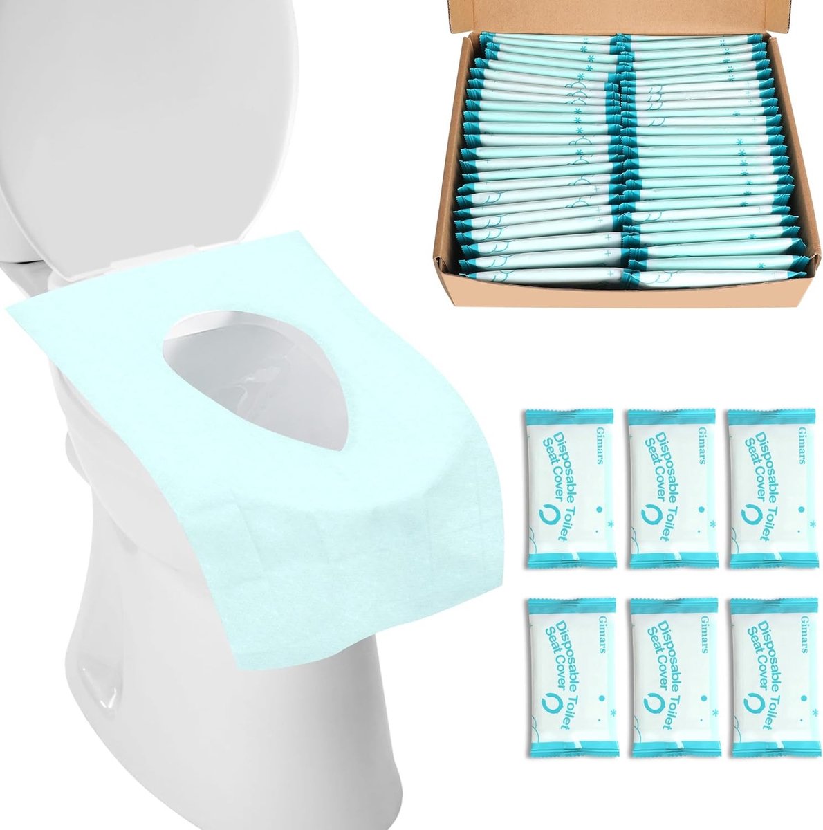 50 Stuks Wegwerp Toiletbril Covers - Antibacterieel, Biologisch Afbreekbaar, Waterdicht en Draagbaar voor Volwassenen en Kinderen, Ideaal voor Reizen en Camping