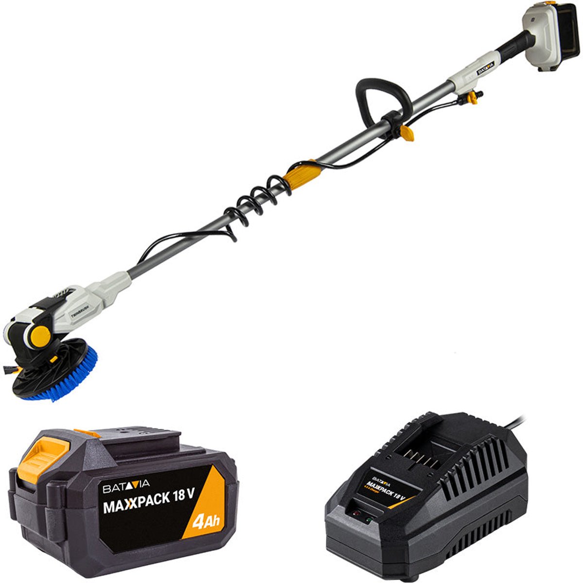 Batavia 18V Twin Brush Brushless Telescopische Accu Reinigingsborstel Incl. 4.0Ah Accu & Snellader