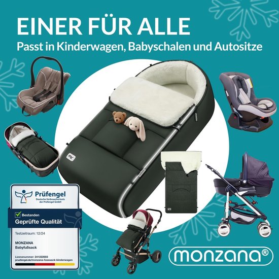 Voetenzak Kinderwagen - Babyzak Buggy - Warm Houden Baby - Waterafstotend Materiaal - Universele Pasvorm - Donkergroen — afbeelding 4
