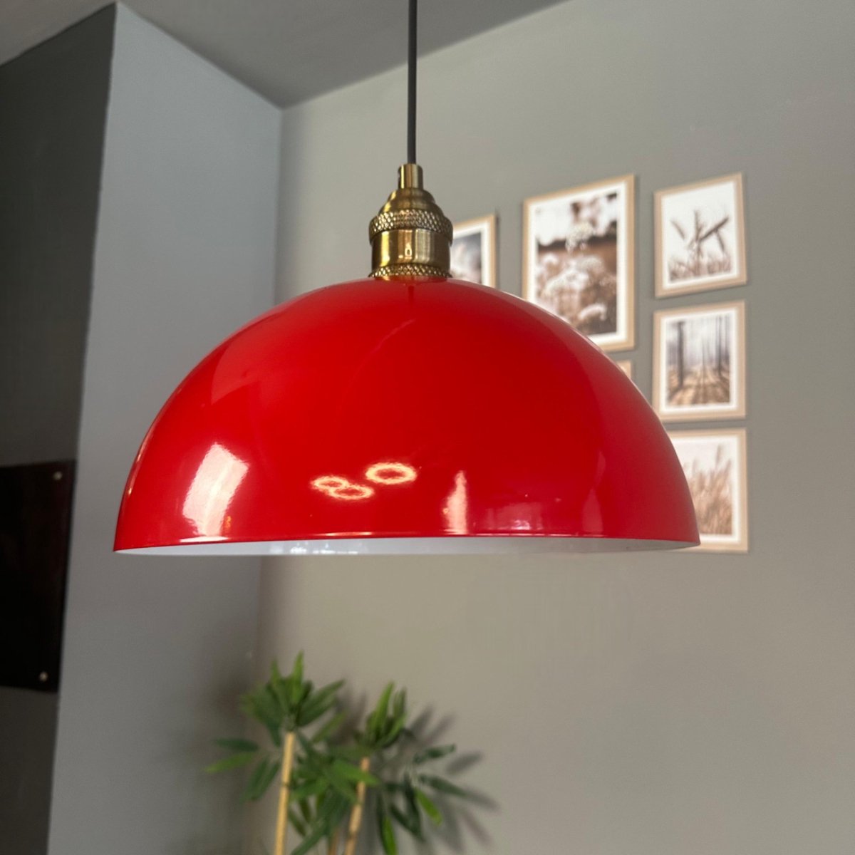 Bamyum Yimpi hanglamp, industriële Modern stijl, Ø30 cm, rood metalen lamp