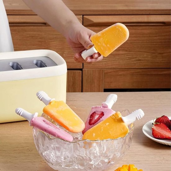 IJsmachine - Dessertmaker - Zelf Lekkernijen Maken - Drie Smaken Tegelijk - Grote Capaciteit - Geel — afbeelding 3