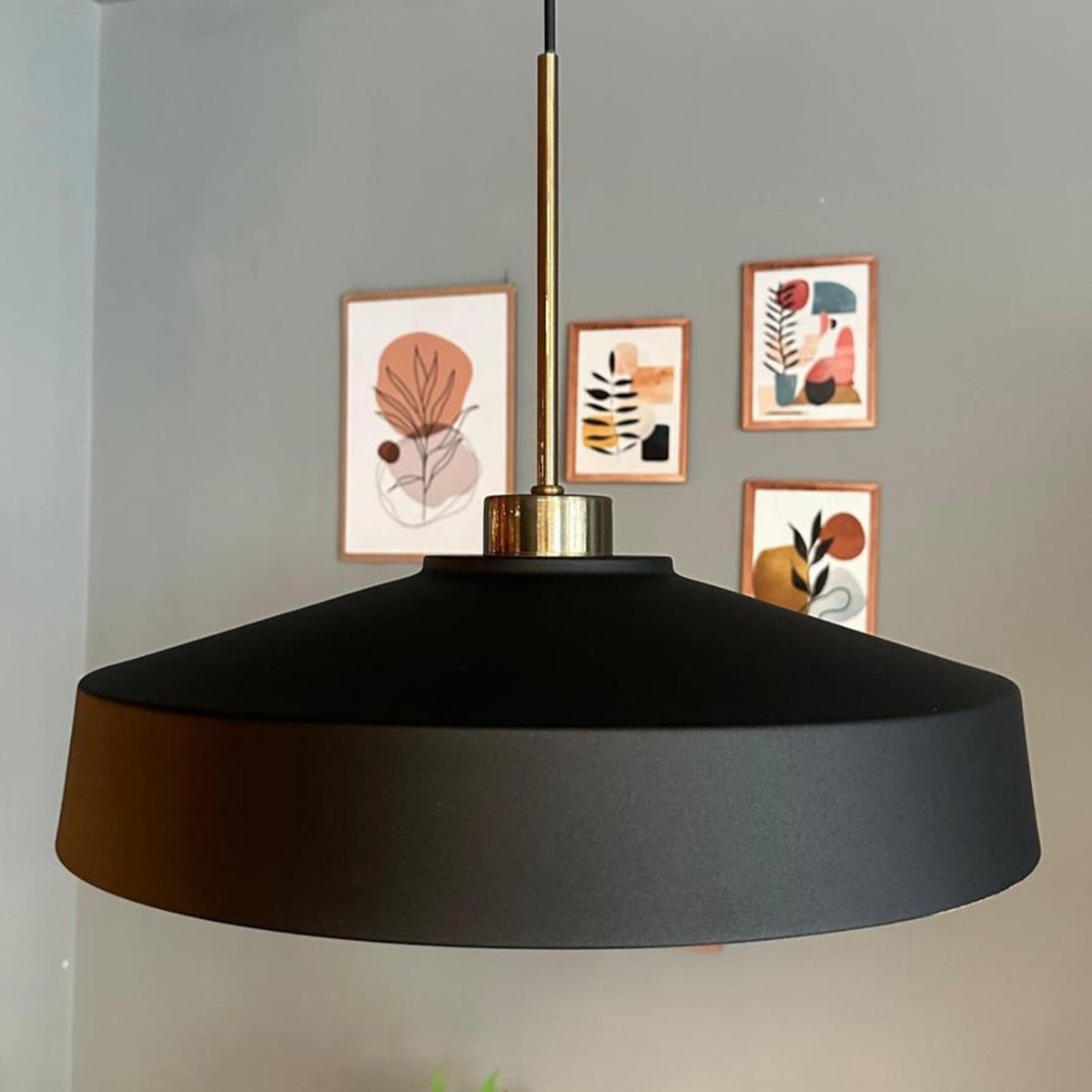 Bamyum Finke hanglamp, industriële Modern stijl, Ø24 cm, zwart metalen lamp