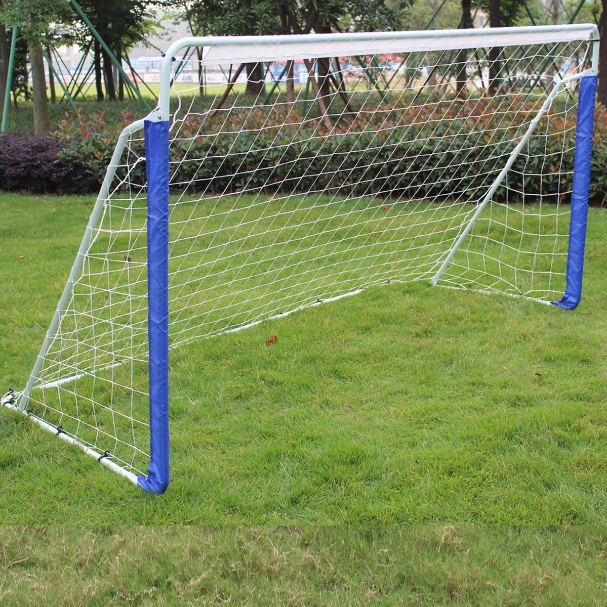 Voetbaldoel 243,84 x 152,4 x 91,44 cm - Stalen Frame - Blauw - Nylon Net - Draagtas - Voor Jeugd En Volwassenen