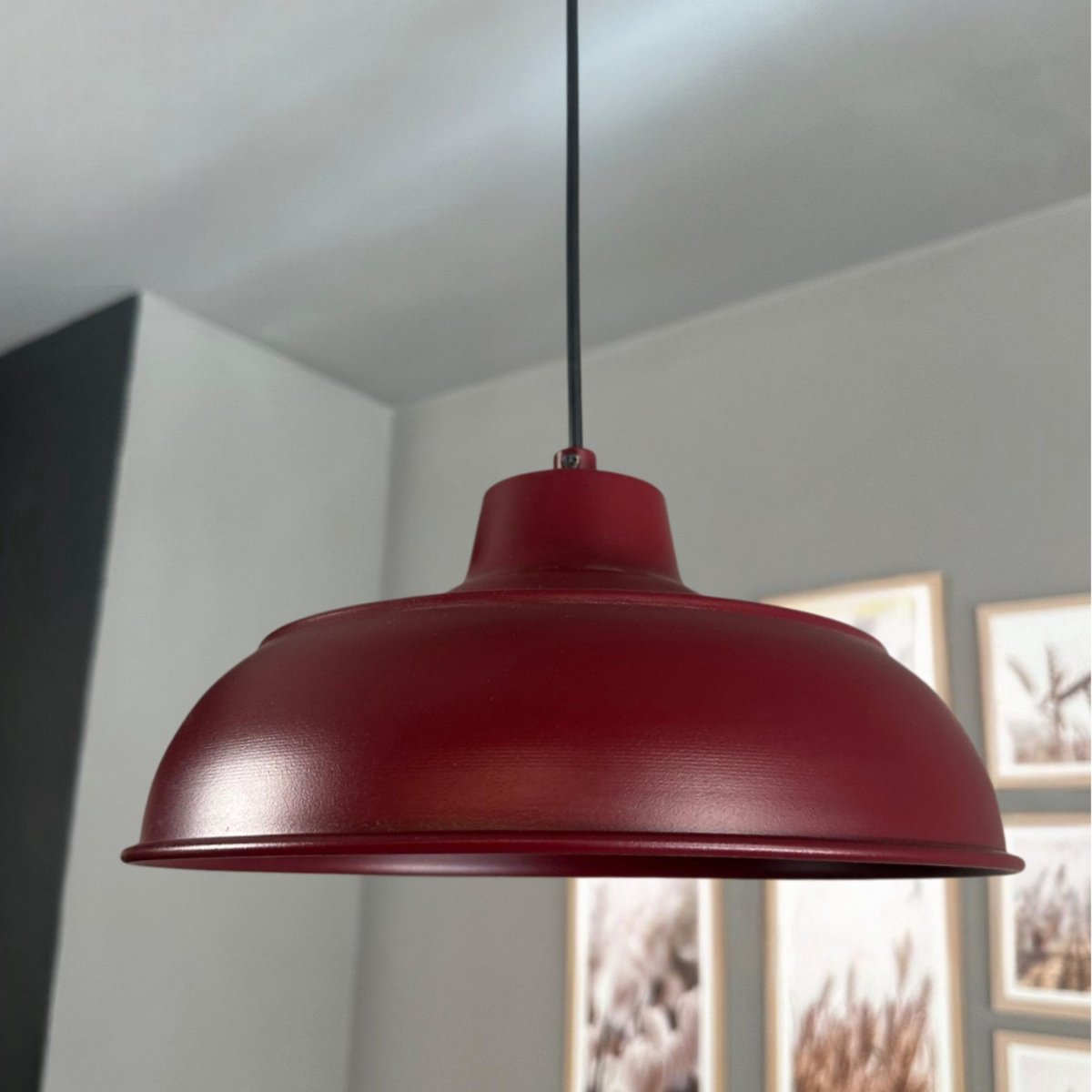 Bamyum Veluna hanglamp, industriële Modern stijl, Ø26 cm, bordeaux metalen lamp