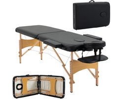 DayeLabel Massagetafel - Inklapbaar - 250KG Draagvermogen - 8 Hoogtestanden - Incl. Opbergtas - Behandeltafel - Draagbaar - Zwart
