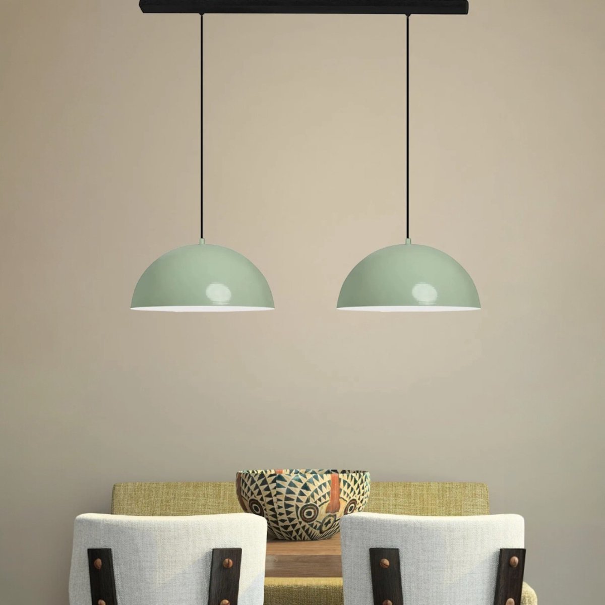 Bamyum hanglamp, industriële Modern stijl, Ø25 cm, groen metalen lamp