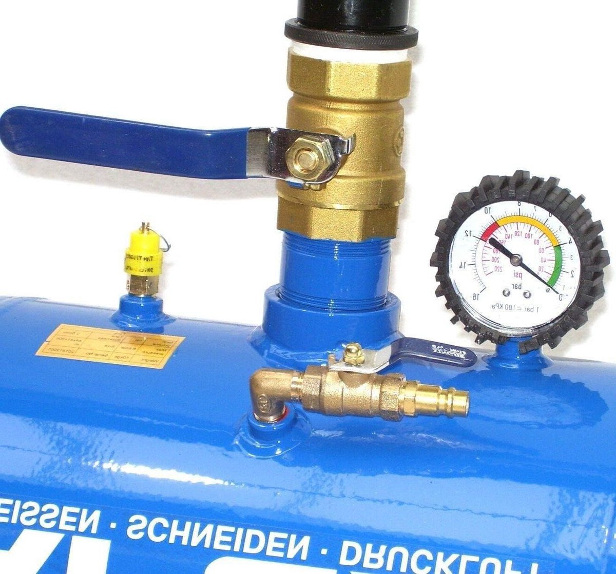Banden Vulhulp - Bandenbooster Bandenpomp - Banden Monteren - Met Manometer - 20 Liter - Zilver