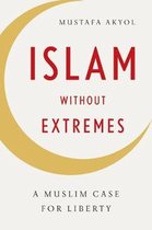 Boek 'Islam Without Extremes' met de titel op een witte achtergrond, met een gouden halve maan.