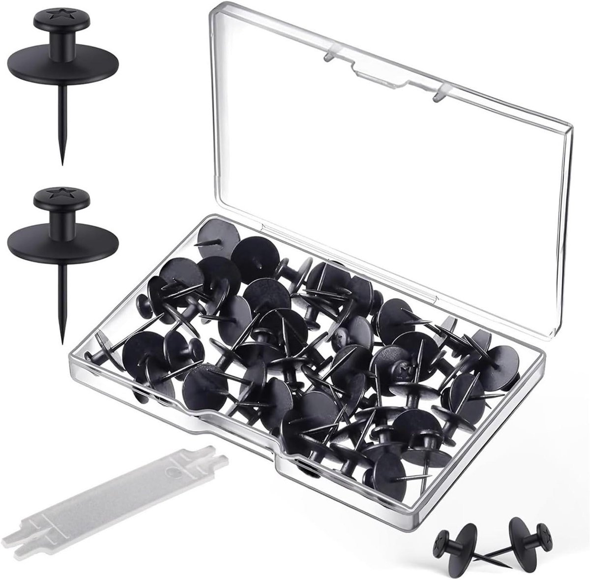 Pushpins - Hangende nagels duimspijkers - Wanddecoratie organiseren - Versterkte metalen naaldpunten - 200 stuks - Transparant