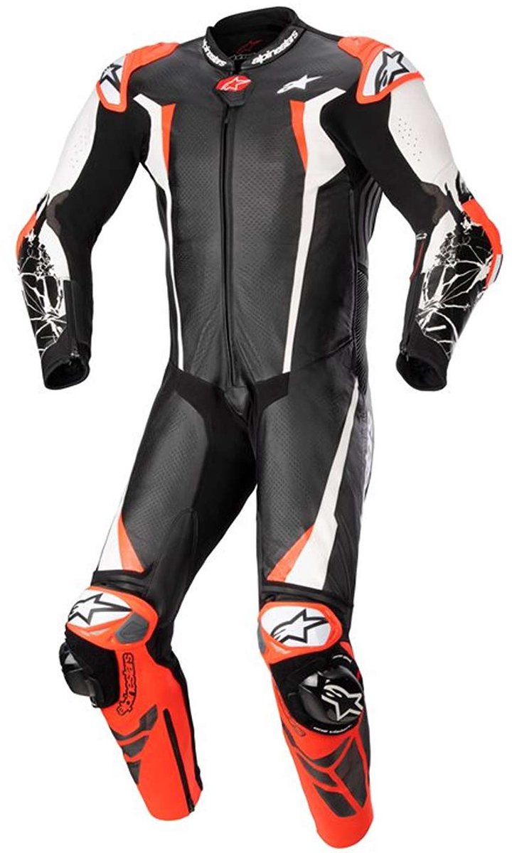 Alpinestars Absolute V2 1-Delig Pak Zwart Wit Rood Fluo - One Piece Suit