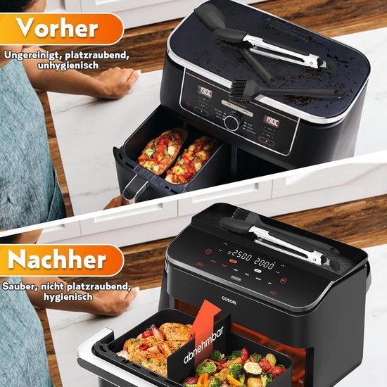 Opbergrek voor Friteuse 8.5L/10L - Multifunctionele Siliconen Pad, Stofdicht en Makkelijk te Reinigen Accessoires voor Airfryer — afbeelding 3