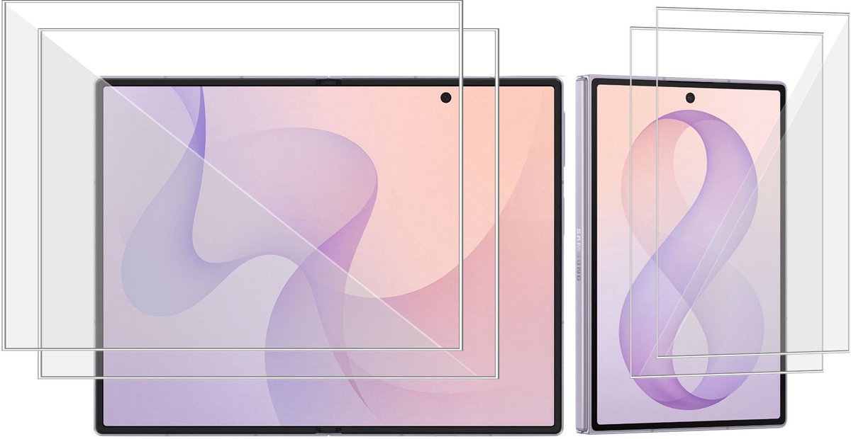 2x Screenprotector geschikt voor Samsung Galaxy Z Fold 8 - Volledige Dekking - Folie geschikt voor Samsung Galaxy Z Fold 8