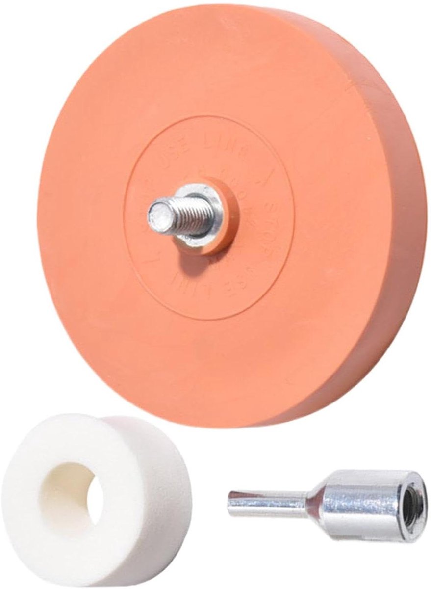 Lijmverwijderingswiel - Rubberen gumwiel sticker - Stickers Verwijderen - Niet-destructieve verwijdering - 4 inch - Grijs