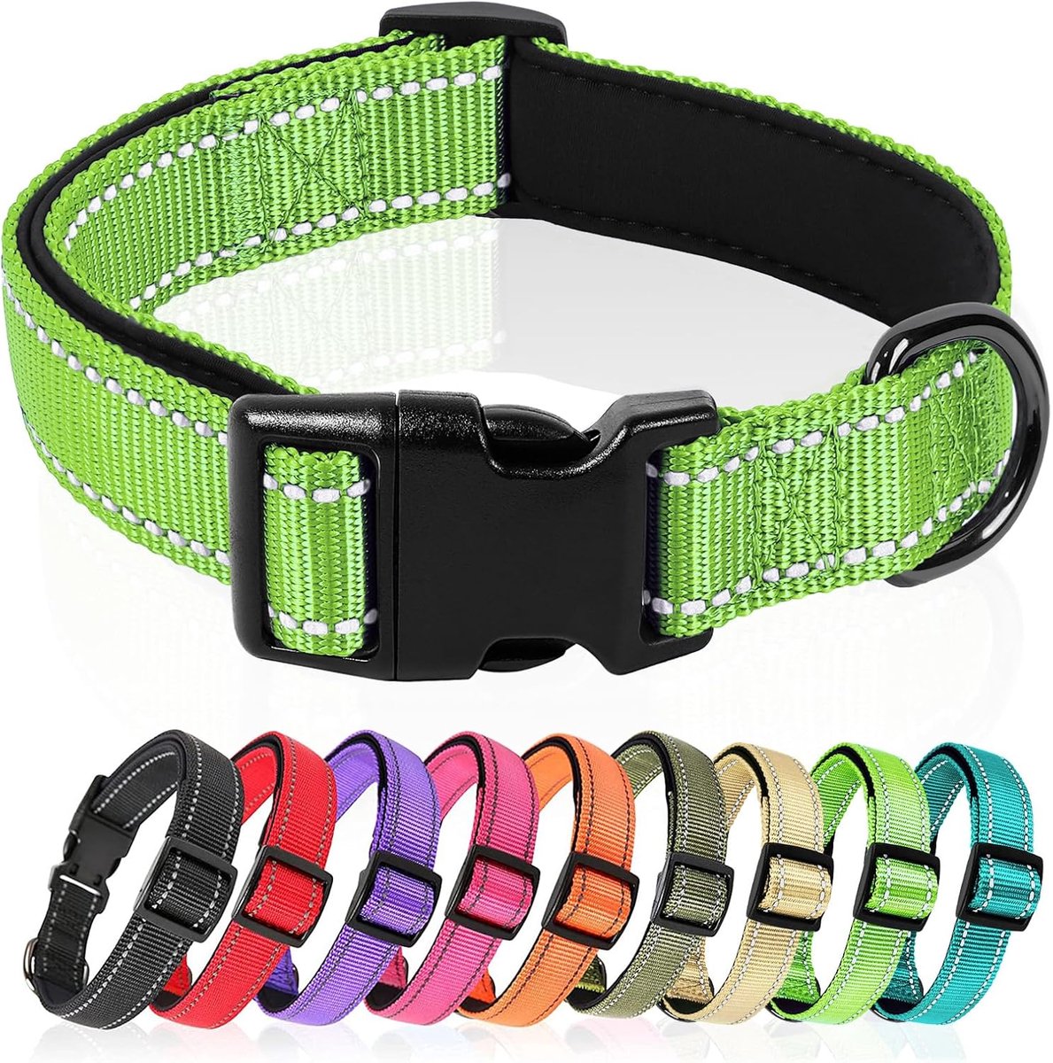 Hondenhalsband XS - Zacht Gevoerd Neopreen Nylon - Verstelbaar en Reflecterend - Ideaal voor Training - SnelShoppen
