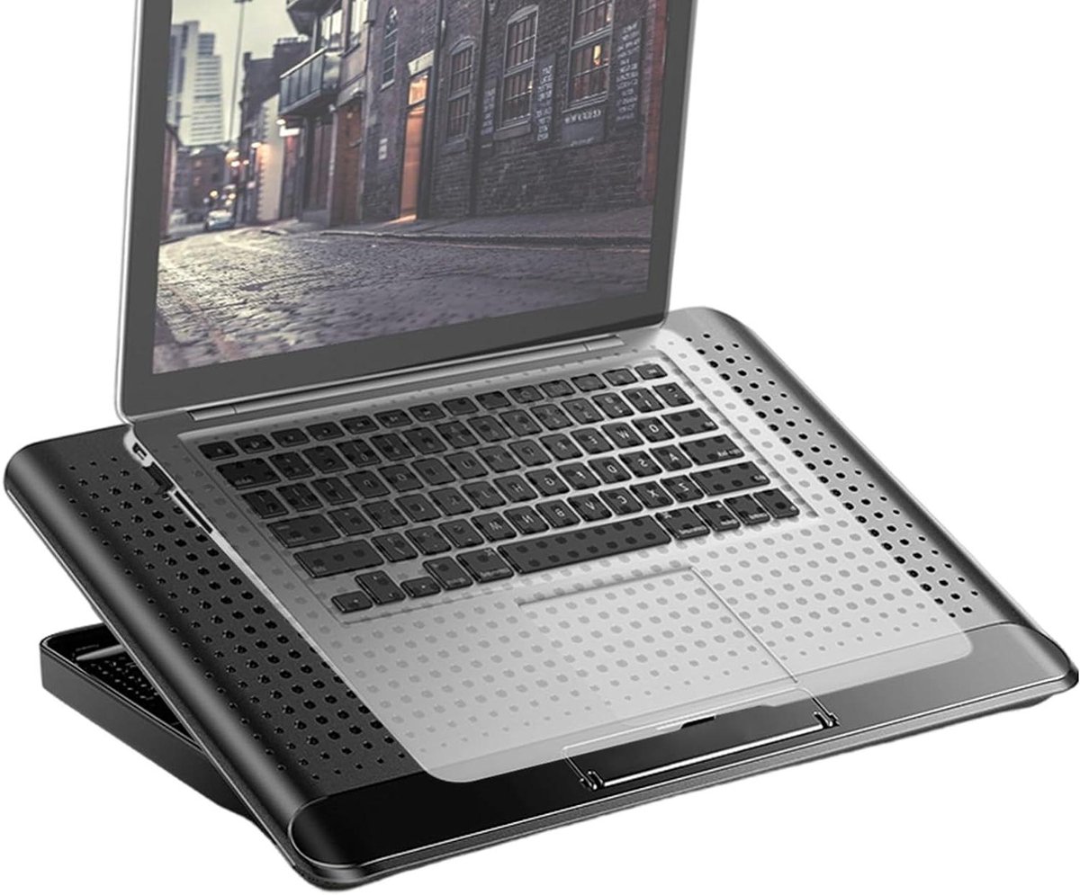 Laptop Koelmat - Laptop Ventilator Standaard - Notebook Koelen - Dubbele Koeling - 36 x 27 x 4 cm - Zwart