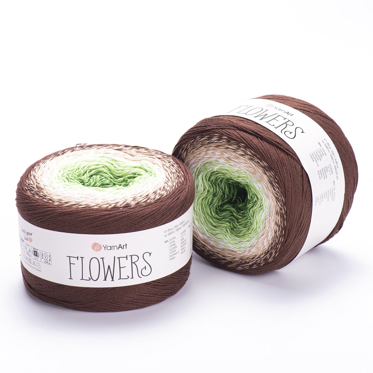 YarnArt Flowers Verloopgaren - 55% Katoen 45% Acryl - voor Haken en Breien - 250g / 1000m - Kleur 272