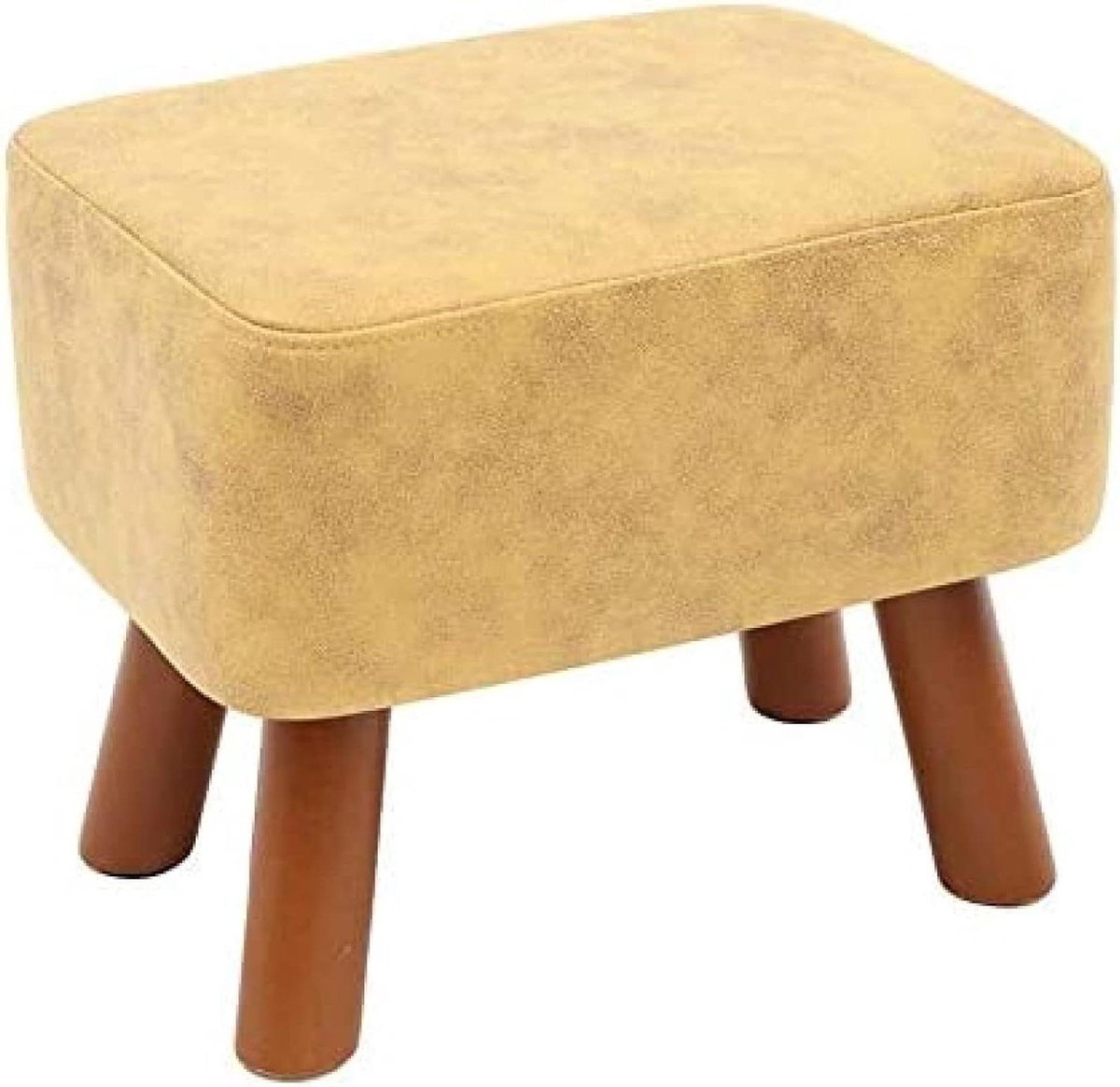 Gestoffeerde Voetenbank - Kruk Poef - Ontspannen Benen - Massief Houten Poten - 40x28x34 cm - A