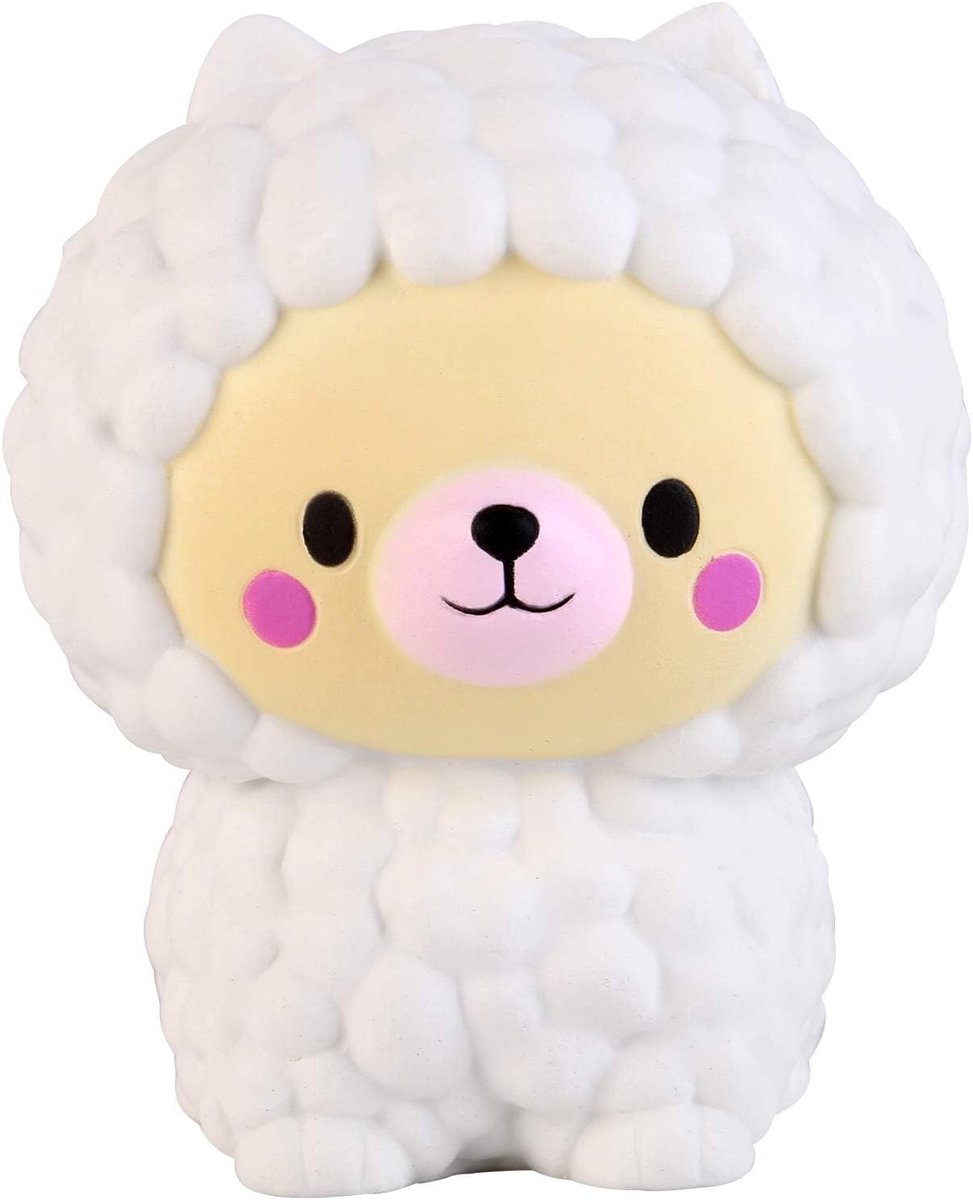 Zachte Jumbo Squishies Schapen en Beren - Geurige Stressverlichters en Kawaii Speelgoed voor Kinderen (1 Stuk, Wit)