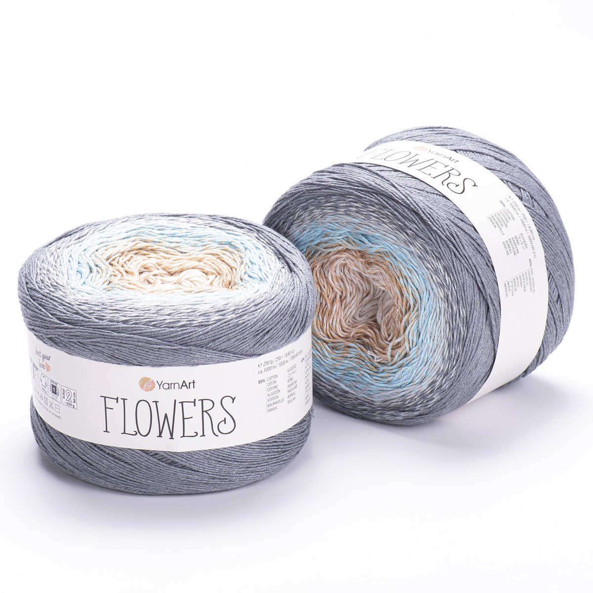 YarnArt Flowers Verloopgaren - 55% Katoen 45% Acryl - voor Haken en Breien - 250g / 1000m - Kleur 268