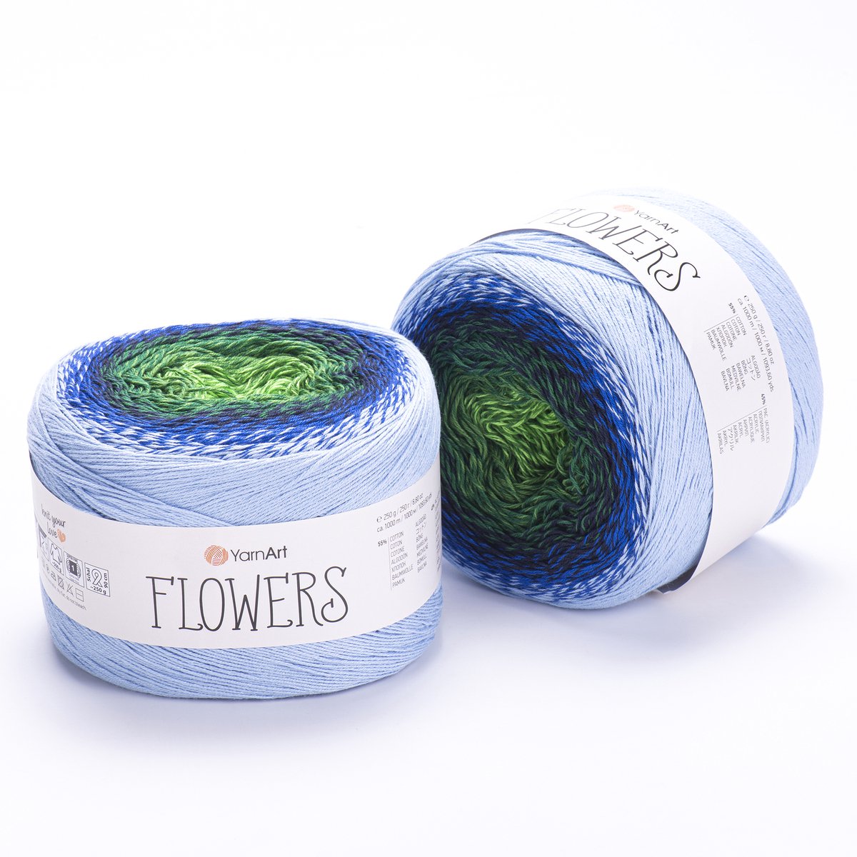 YarnArt Flowers Verloopgaren - 55% Katoen 45% Acryl - voor Haken en Breien - 250g / 1000m - Kleur 306