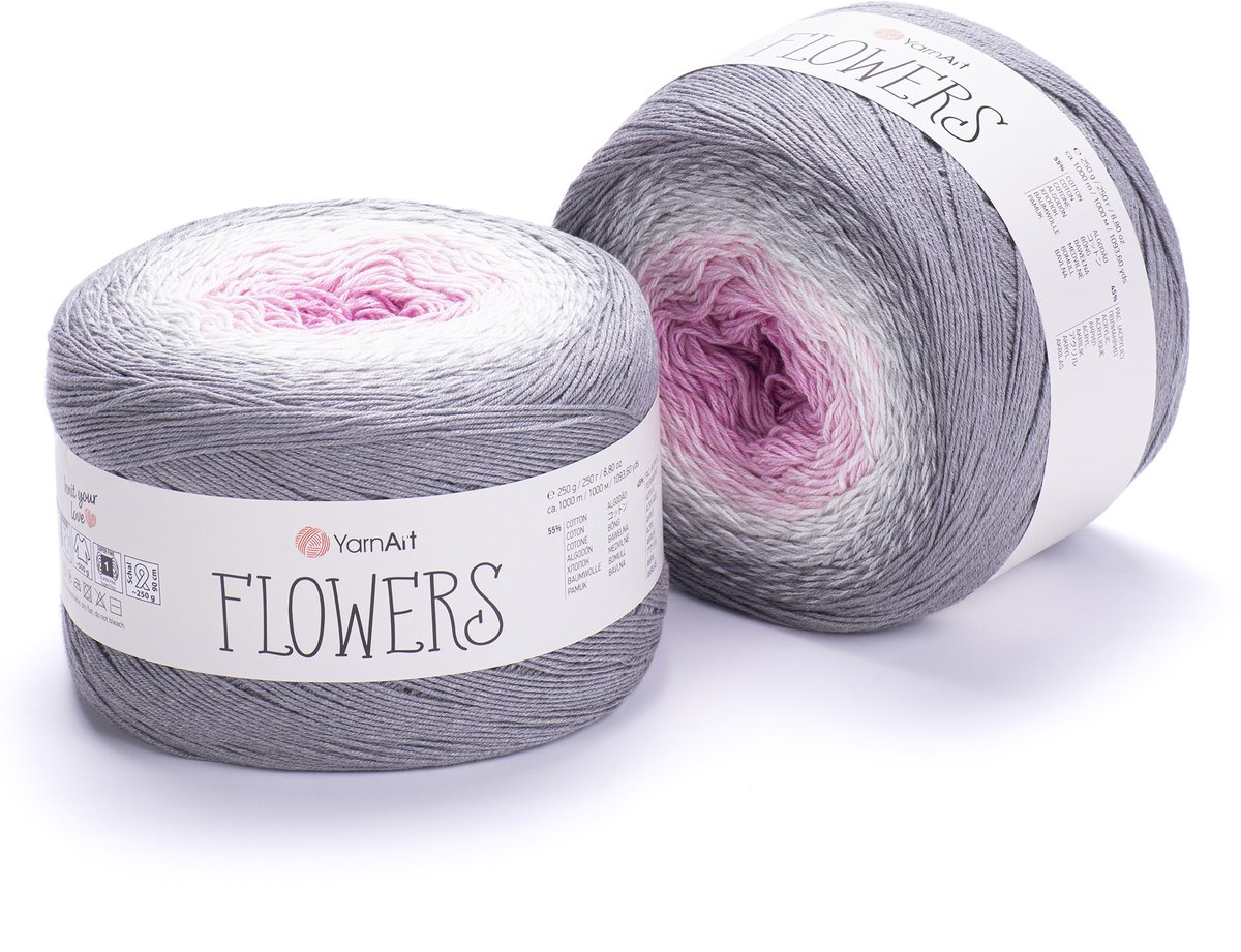 YarnArt Flowers Verloopgaren - 55% Katoen 45% Acryl - voor Haken en Breien - 250g / 1000m - Kleur 293