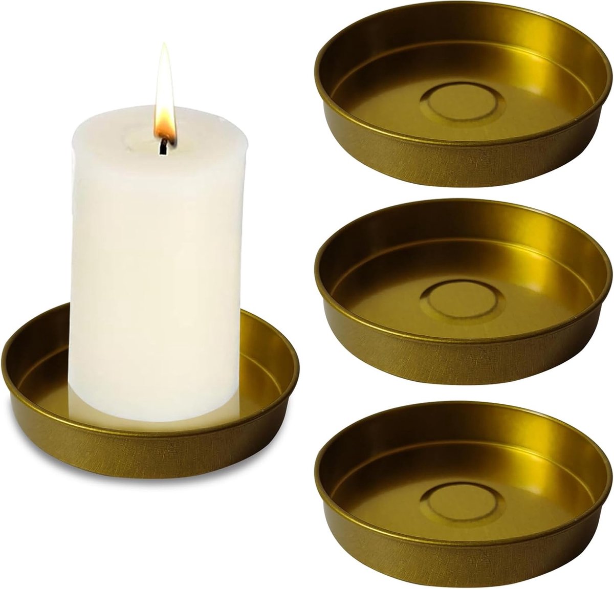 SnelShoppen - 4 Stuks Kandelaar, Ronde Kaarsenhouder, Elegante Kandelaar van Hoogwaardig Ijzer, Decoratie voor Trouwen, Kerst, Feest, Banquet, 9 cm