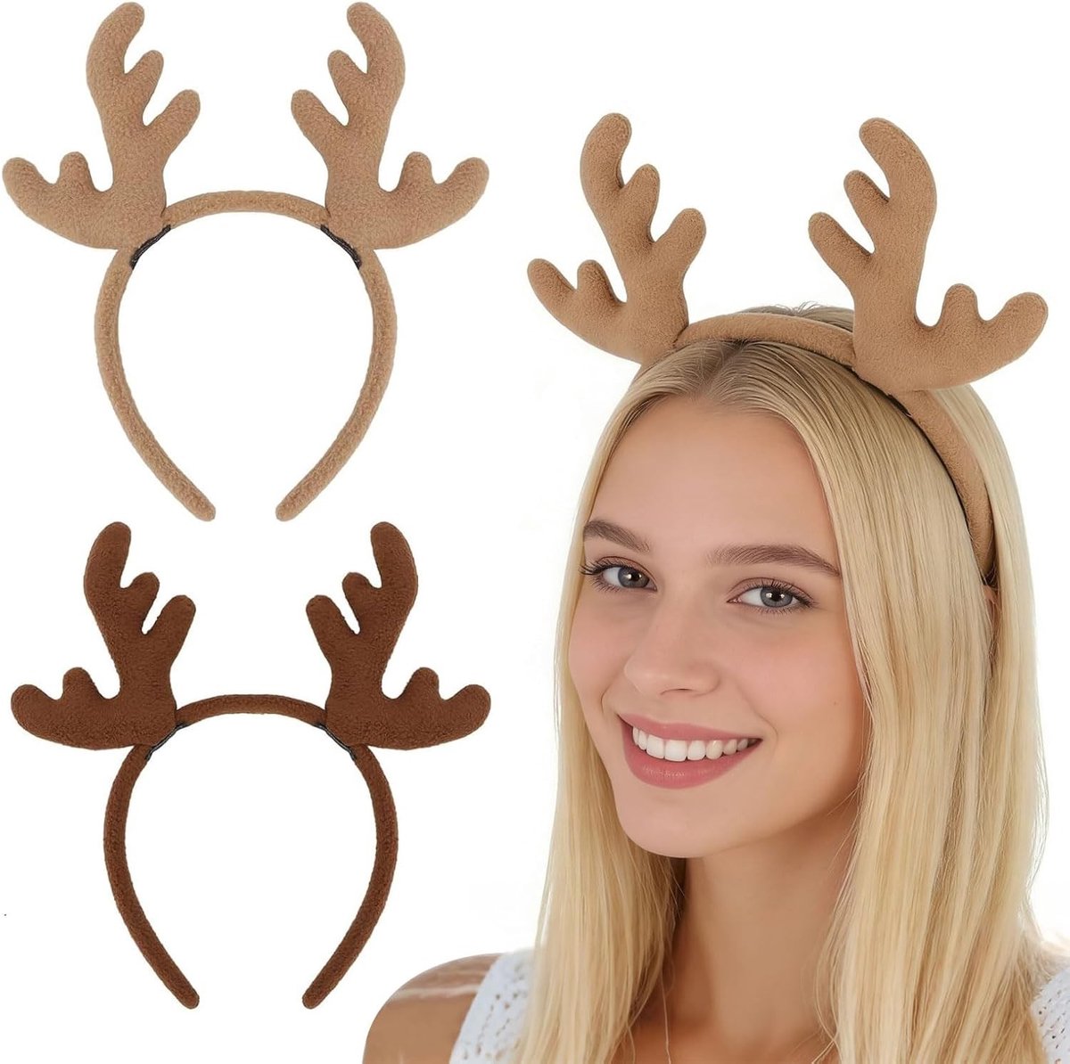 Haarband met Hertenoren voor Dames - Perfect voor Halloween en Kerst, Ideaal voor Kostuums en Feestjes