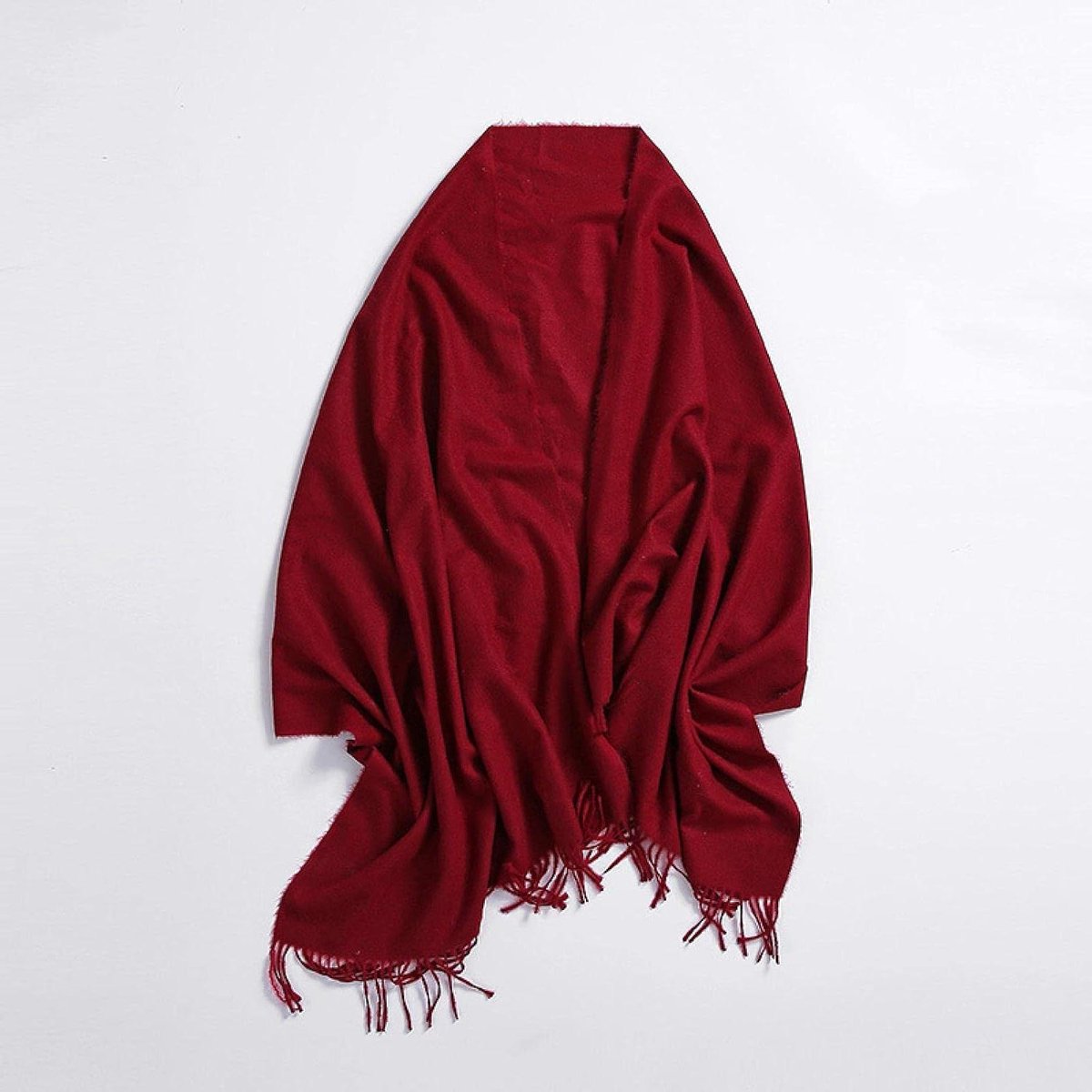 Dames Sjaal - Winter Sjaal - Warmte en Stijl - Zacht en Comfortabel - One Size - Bordeauxrood