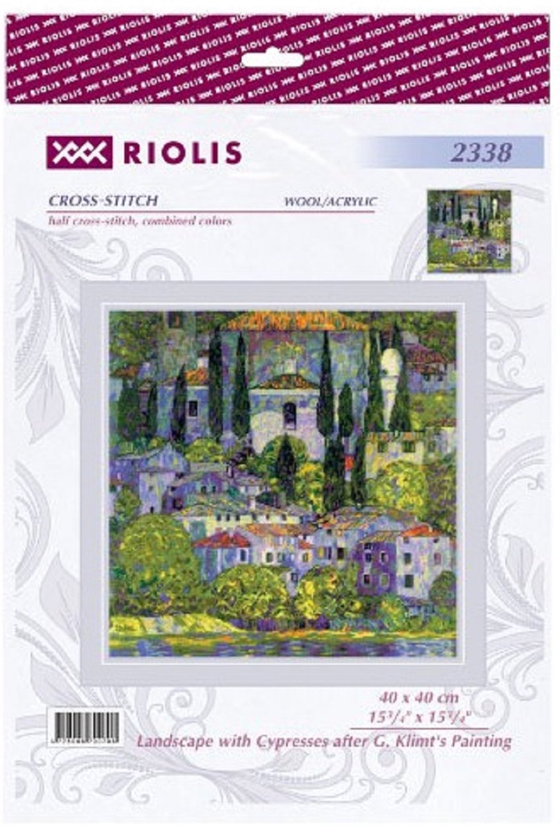 Riolis borduurpakket landschap Cipressen van G. Klimt 2338 telpatroon