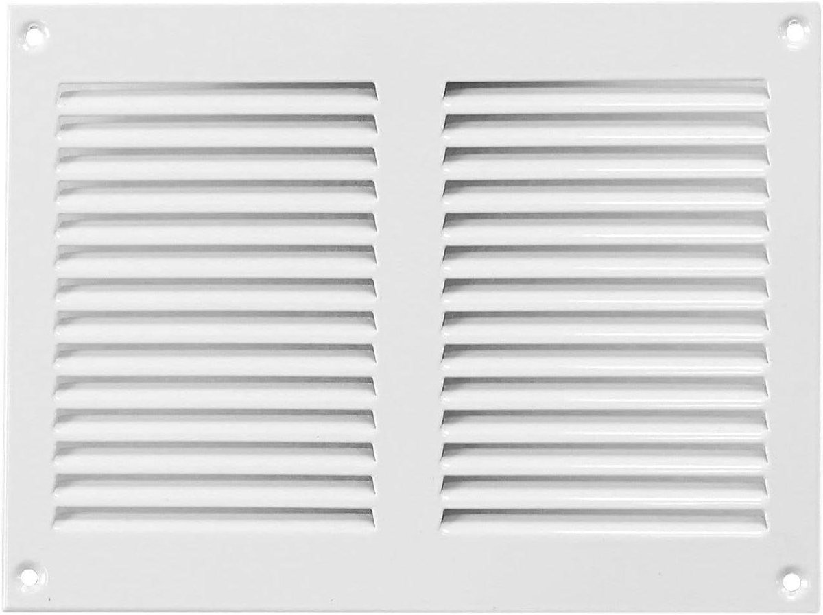 Ventilatierooster - Wandrooster Plafondrooster - Ventilatie Afdekken - Met Vliegengaas - 200mm x 150mm - Wit