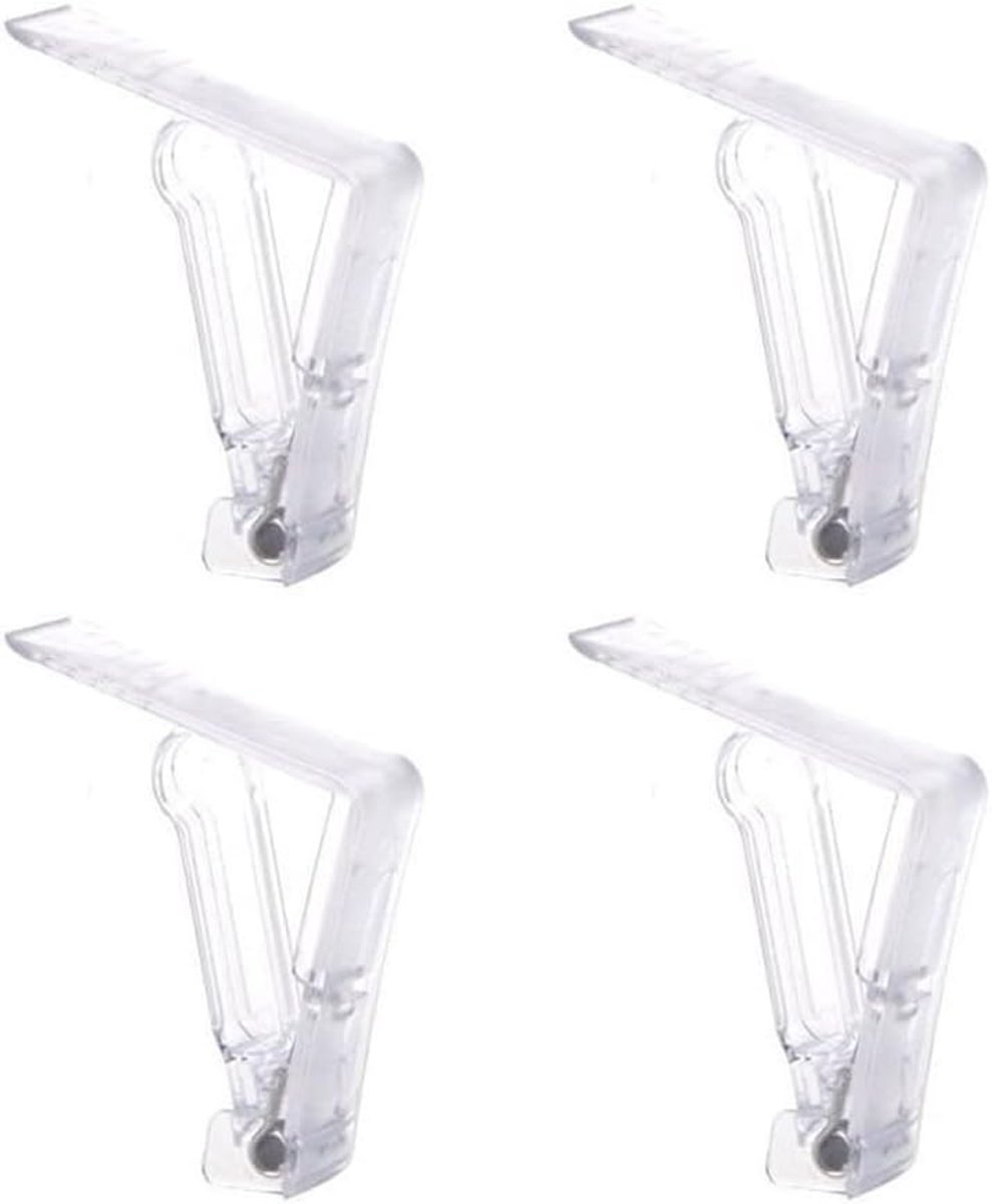 SnelShoppen - 4 Stuks Tafelkleed Klemmen, Transparante Plastic Clips, Verstelbare Hoge Klem, Tafelkleed Houder voor Feest, Camping, Tuin, Keuken