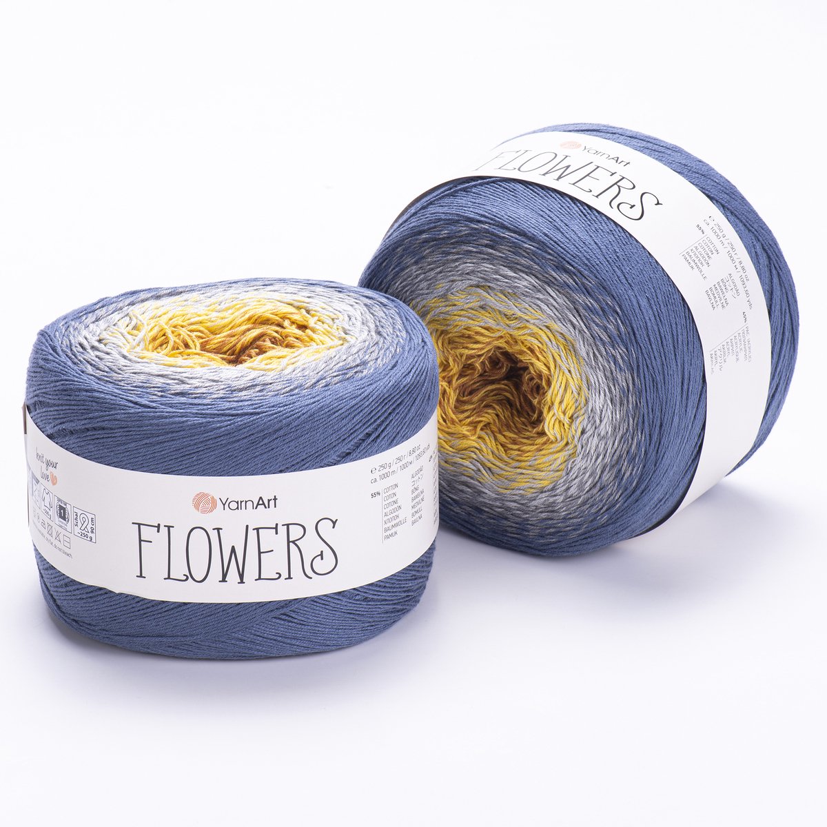 YarnArt Flowers Verloopgaren - 55% Katoen 45% Acryl - voor Haken en Breien - 250g / 1000m - Kleur 316