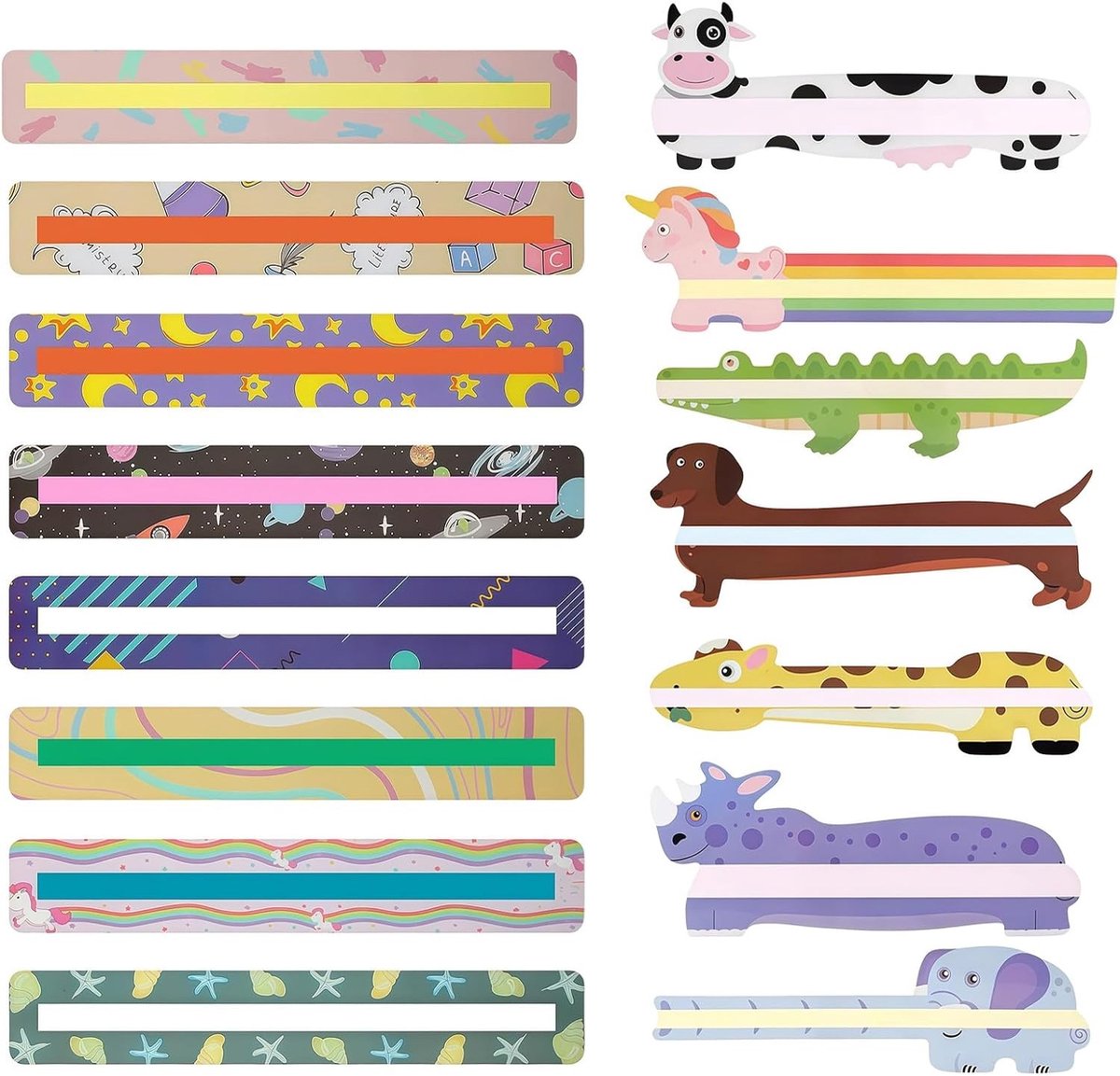 15 Stuks Gekleurde Leeslinialen - Effectieve Leeshulp voor Kinderen en Studenten - Markeringsstrips voor Dyslexie, Concentratie en Begrijpend Lezen
