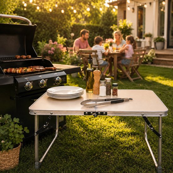 Inklapbare Campingtafel 61 x 41 cm - Aluminium Klaptafel - Lichtgewicht & Draagbaar - Picknicktafel voor Camping, Vissen en Outdoor — afbeelding 4
