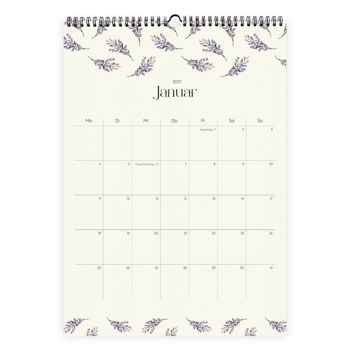 SnelShoppen - Etmamu 1111 Wandkalender A3 2026 - Maandkalender met Feestdagen, Spiraalbinding, Familieplanner en Kantoorkalender 30 x 42 cm