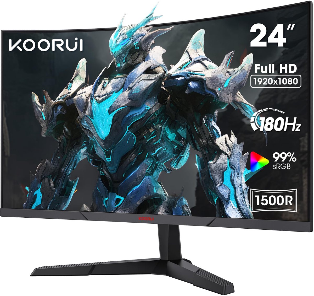 SnelShoppen - 24-inch FHD 1080P Gaming Monitor 165Hz VA 1ms 1500R met Adaptieve Synchronisatie, HDMI X2/DP, VESA-Compatibel, Kantelbaar, Oogverzorging