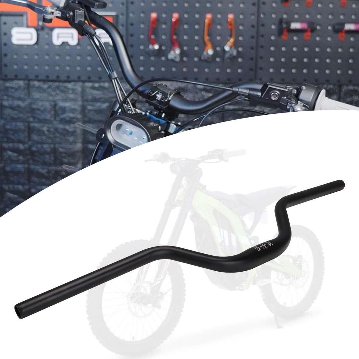 Motorfiets Stuur - Hoogbouw Handvat - Comfortabel Rijden - Lichtgewicht Aluminium - 74 cm Lengte - Zwart