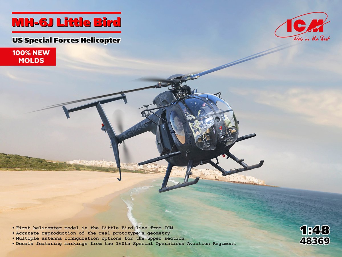 ICM Modelbouwpakket Militaire voertuigen - 48369 MH-6J Little Bird - Amerikaans Special Forces Helikopter Plastic - 1:48 -